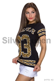 Sort leopard t-shirt